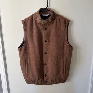 Men's Peter Millar Brown Wool Vest Size M. Retails $448.